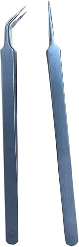 SIMPHONY Pinzas rectas de punta fina de alta precisión de 6 pulgadas juego de pinzas de punta fina curvadas de acero inoxidable sodlering joyas