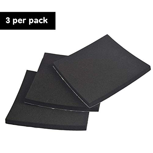 XCEL Super Versatile Rubber Pads with Strong Adhesive, Great Vibration Damping Pads, Perfect for Loud Washing Machines, Acoustic Foam Pad, Made in USA (3 Pack - 6