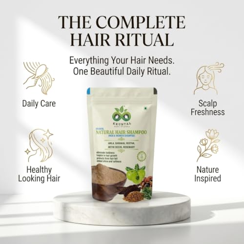 Image of Natural Hair Wash Powder | The Extended Care Ritual | Amla, Reetha, Shikakai, Methi & Rosemary Blend | Sulphate-Free Powder Shampoo Alternative | Helps Reduce Hair Fall & Dandruff | Supports Stronger, Healthier Looking Hair | 800 g ( Pack of 4)