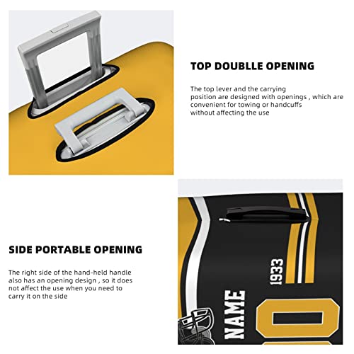 Custom Pittsburgh Luggage Cover, Personalized Suitcase Cover, Customized Design Your Name and Number Washable Elastic Travel Suitcase Protector for Business Vacation For 18-32 Inch Luggage4