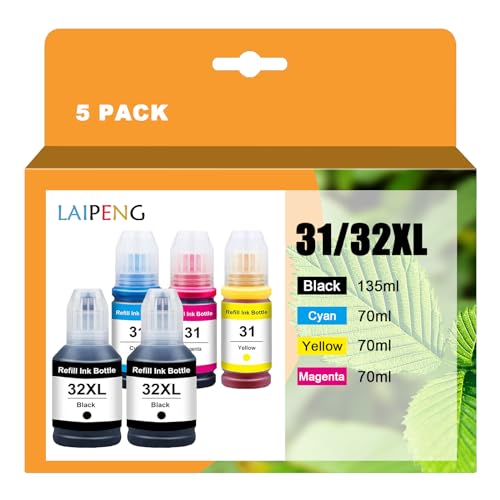 Lot de 2 cartouches 31 32XL noir compatible HP Smart Tank 6001 5101 651