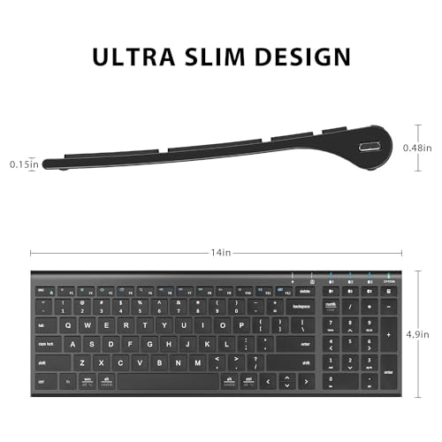 iClever BK10 Bluetooth Keyboard, Universal Bluetooth 5.1 Wireless Keyboard with Number Pad, Ergonomic Design, Multi-Device Compatibility, Stable Connection for Mac, iPad, iPhone, Android, Windows by iClever - Image 6