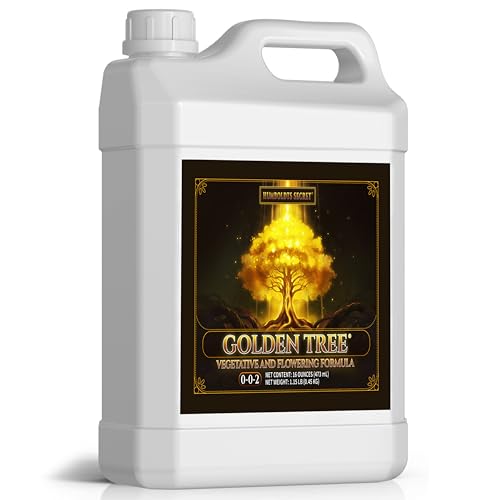 Humboldts Secret Golden Tree Liquid Plant Food | Enhances Growth Indoors or Outdoors | All-in-One Plant Nutrients for Vegetables, Trees, Flowers, Fruits, Roses, Lawns, Tomatoes | 16 Ounce