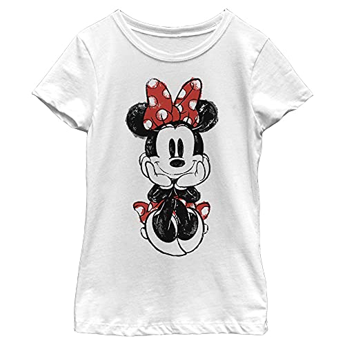 Image of Girl's Mickey & Friends Sitting Minnie Sketch T-Shirt