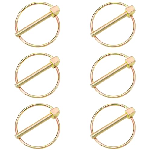 YOGAZEN 6 Stück Klappsplinte Sortiment 4mm x 25mm Splinte Klappstecker Ring Klappsplinten Splintbolzen Splinte für Anhaenger Traktor Kippern Bauernhof