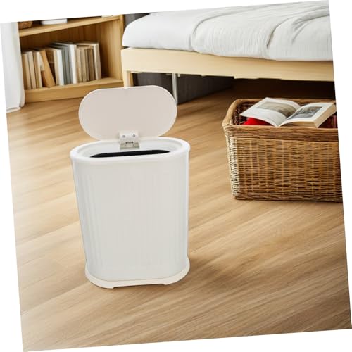 Poubelle à pousser avec couvercle SOLUSTRE en plastique compact - 6