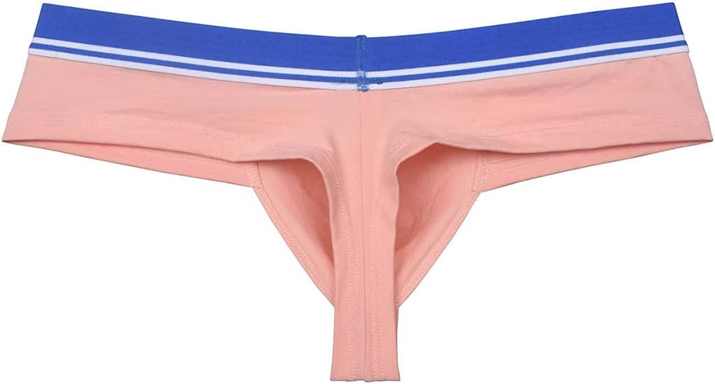 Men's Cotton Bikini Thong Cheeky Boxer Briefs Underwear Elastic Waistband Brazilian Bikini Briefs 3" Butt