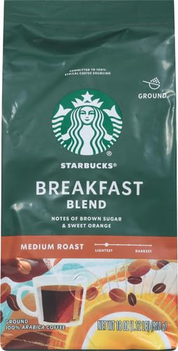 Image of Starbucks Ground Coffee, Medium Roast Hot or Iced Coffee, Breakfast Blend, 18 oz (Pack of 6)