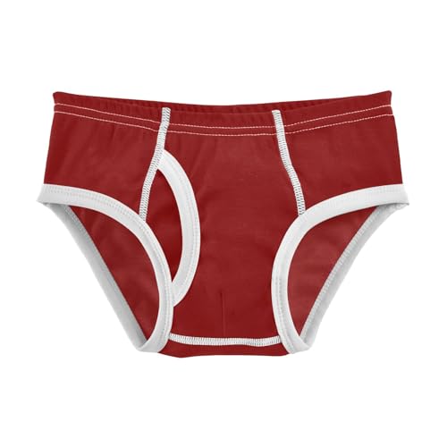 Boys' Exclusive Briefs Toddler Underwear 95% Combed Cotton Boxerbriefs 2T Solid Red 1