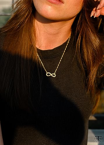 Gold Plated Infinity Pendant Necklace for Women, Love Necklace Fine Jewelry, Infinity Pendant Necklace with Chain, Eternity Pendant Necklace, Gold Plated Jewelry, Infinity Style Necklace for Women, Made in USA.2