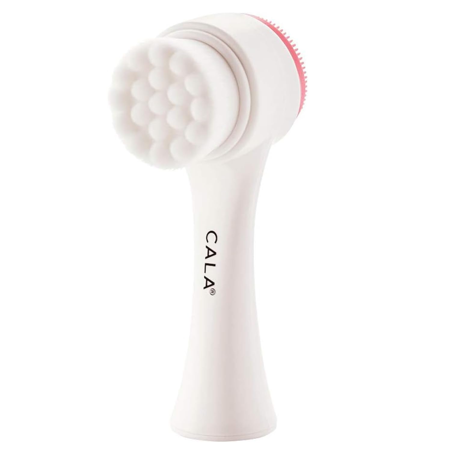 Cala Escova de limpeza facial rosa de ação dupla