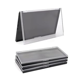 AJLTPA Magnetic Makeup Palette with Clear Top, 3Pack Empty Eyeshadow Pan Dispensing Storage Box with 60Pcs Adhesive Metal Stickers for DIY Cosmetics Lipstick Blush Powder-7.71”X4.33”Palette