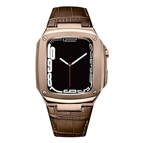 Boîtier métal Apple Watch Series 8 avec bracelet cuir 45mm 41mm