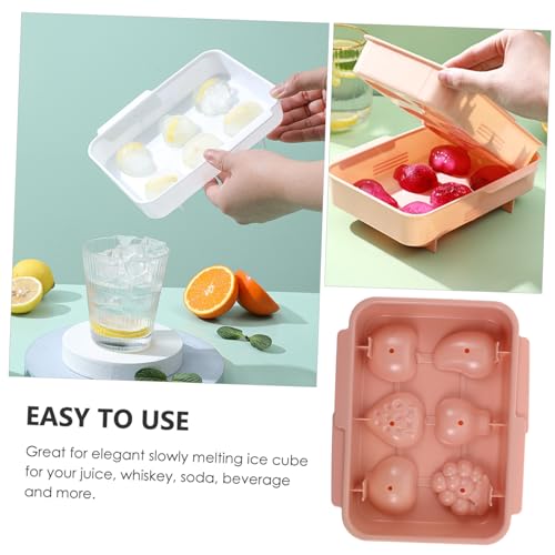 Molde reutilizable para cubitos de hielo con forma de fruta rosa miniatura 5