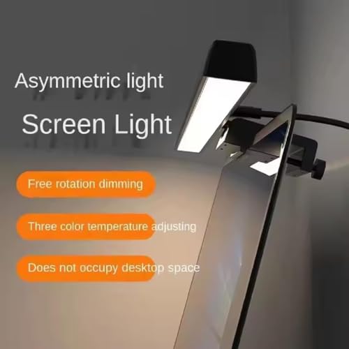 Image of LED Monitor Light Bar, USB Powered Screen Light with 3 Color Modes, Stepless Brightness Control, Eye-Caring Monitor Lamp, Touch Control, Auto-Off Timer, Adjustable Clip-On Light for PC, Laptop