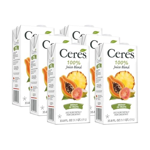 Ceres 100% Pure Fruit Juice Blend - Delicious Fruit Medley - Rich in Vitamin C, No Preservatives, Cholesterol Free, Gluten Free 33.8 FL OZ (Pack of 6)