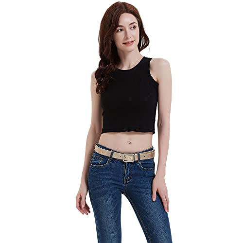 Women Genuine Leather Belts, Shiny Gold Silver Leather Belt for Club Party Jeans Pants Dresses2