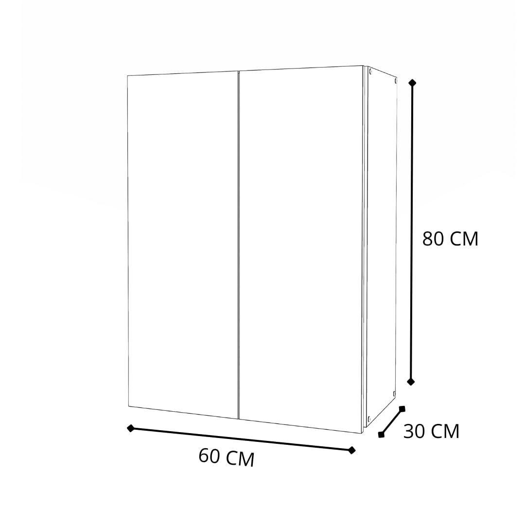 MRBLS_HOME MRBLS Badezimmerschrank (Weiß) – Hängeschrank Für Badezimmer - Wandschrank Badezimmer – 60 x 80 x 30 cm (B/H/T)