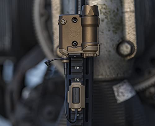 Image of Crimson Trace CMR-301 FDE Railmaster with Green Laser, Adjustable 1000 Lumen LED Flashlight and Rechargeable Battery for Shooting, Competition and Range