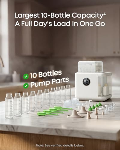 Image of eufy Security S1 Pro Baby Bottle Washer, Sterilizer and Dryer, Built-in Water Softener, Largest 10-Bottle Capacity, 3D HydroBlast Cleaning, 212F Steam Sterilizer, Fast Drying, Smart App Control | Baby Bottle Washer, Sterilizer and Dryer