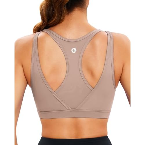 RUNNING GIRL Sports Bras for Women High Support,Molded Cup High Impact Sports Bra Racerback Workout Yoga Running Bra Mica Medium