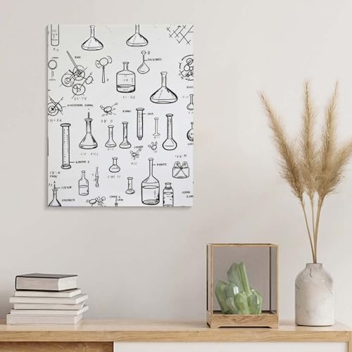 Tableau mural chimie idée cadeau originale en coton lin salon 40x50