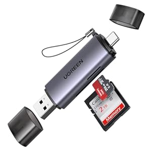 UGREEN Lecteur de Carte SD TF USB C et USB 3.0 2 en 1 Adaptateur de MicroSD en Aluminium 5Gbps Card Reader Compatible avec MacBook iPad Pro Air iPhone 17 Air Pro Max 16 Série Galaxy S25 S24 Ultra