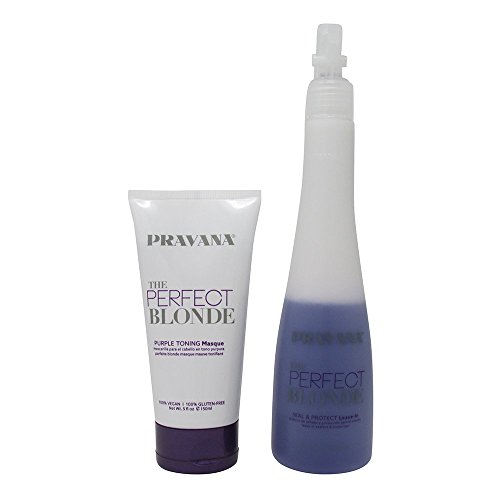 Bundle-2 Items : PRAVANA THE PERFECT BLONDE Purple Toning Masque, 5 Oz & PRAVANA THE PERFECT BLONDE Seal & Protect Leave-in, 10.1 Oz