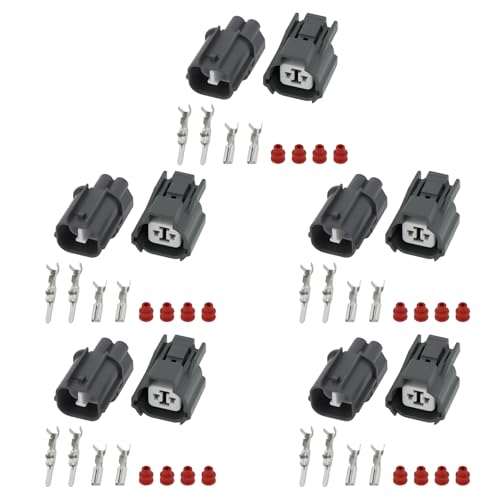 Micro Traders 5Sets 2pin Automotive Horn Sensor Connector 6189-0129 6181-0070 Suitable for Most Cars Motorcycles