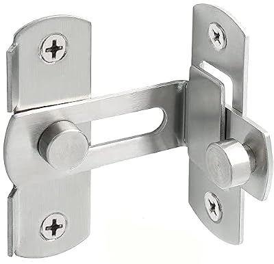 Litensh Cerradura de puerta corrediza de granero, pestillo puerta corredera 90 grados de acero inoxidable, pestillo deslizante, cerradura de seguridad para puerta, ventana, gabinet