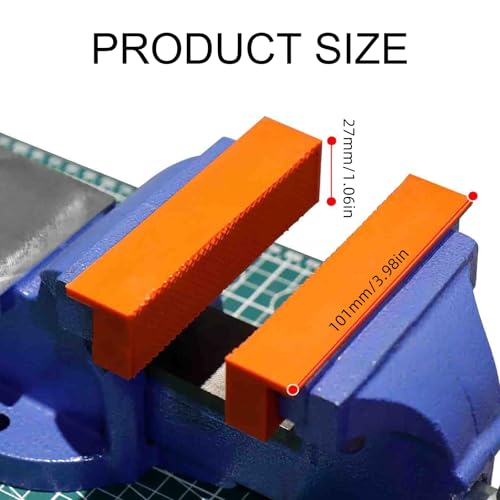 Weiche Schraubstock-Schutzbacken mit Waffel-Design, Magnetisch Schonbacken aus Nylon 101mm, Einsetzbare Spann Backen für Maschinenschraubstock, Spannbacken Zubehör Schützen Ihr Werkstück,Orange,1 Paar