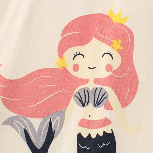 Image of 100% Cotton Girls T-Shirt 2-Pack Cute Tops Casual Soft Printed Toddlers Tees Layering 18Months-8Years