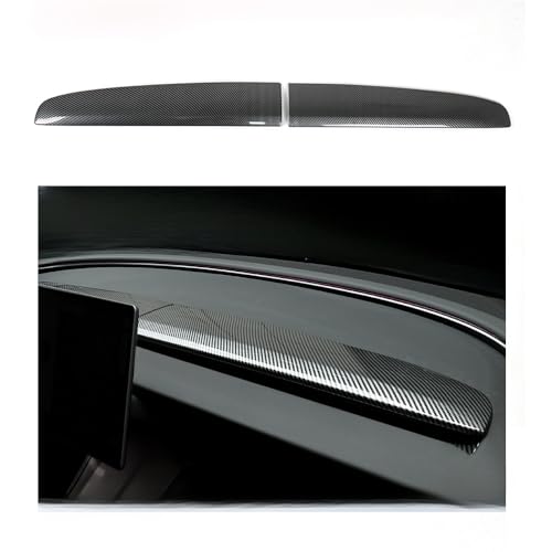 StarYtbl Center Control Dashboard Panel Trim Wrap Cover for 2024 Model 3 Refresh Highland and 2025 Model Y Refresh Juniper (Gloss Carbon Fiber Pattern