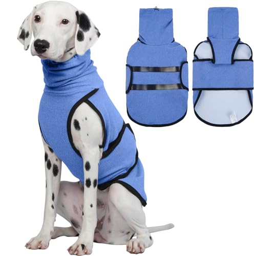 Hjyokuso Hundepullover Mit Beruhigender Kapuze und Ohrenschutz, Hundemantel Für Kleine Mittelgroße Grosse Hunde, Beruhigungsweste Für Hunde, Hundemantel Für ängstliche Hunde,Hunde-Angstjacke
