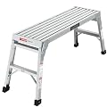 Foldable Aluminum Platform & Step Stool, Non-Slip Folding Work Bench Ladder, 330lbs Capacity, Heavy Duty Portable Stool for Painting, Car Washing, Decorating
