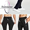 Tansozer Mens Joggers Tracksuit Bottoms Open Hem Cotton Sweatpants Jogging Pants Zip Pockets Black XXL #4