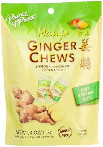 Prince of Peace Ginger Chews With Mango, 4 oz. Chews - 5 Pack