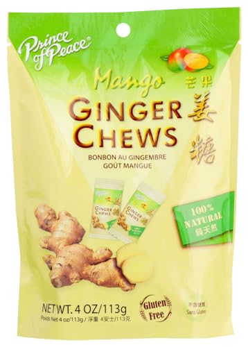 Prince of Peace Ginger Chews With Mango, 4 oz. Chews - 5 Pack