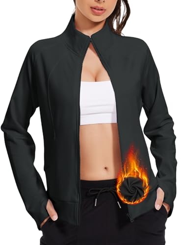 VUTRU Casual Jacket for Women Fleece Zip Up Jacket Tops Long Sleeve Fall Coat Trendy