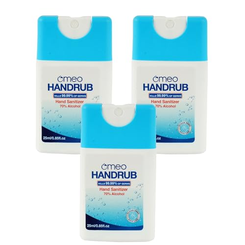 Image of Bjain Handrub Pocket Liquid Hand Instant Sanitizer Spray 25ml(Pack of 3), 70% Alcohol| Skin Friendly, Safe for Kids| 99.99% Germs Free Protection, Anti Bacterial| Advance Formula, Quick Dry