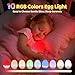 Baby Night Light for Kids,10 Brightness+10 Colors Egg Light for Nursery,Touch+Remote+3600mAh Rechargeable Egg Night Light for Baby Nursery,Warm Light for Breastfeeding 1h Timer&Portable,Newborn Gifts