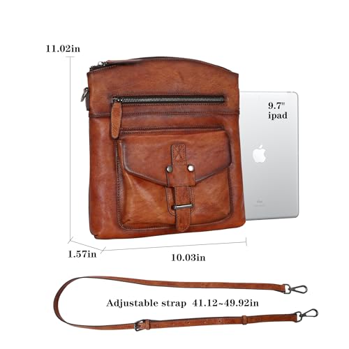 Image of HESHE Leather Crossbody Bags for Women Shoulder Handbags Satchel Purse | Spacious Medium Crossover Shoulder Purse with Adjustable Sling Straps Lightweight Hobo Bags for Work，Travel and Daily Use