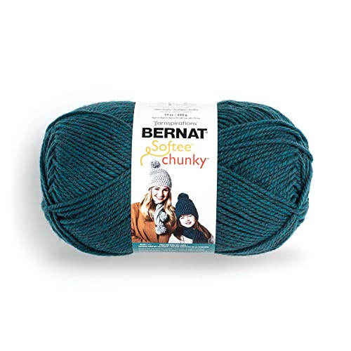 Image of Bernat Softee Chunky Teal Waves Yarn - 1 Pack of 400g /14oz - Acrylic - 6 Super Bulky - Knitting /Crochet