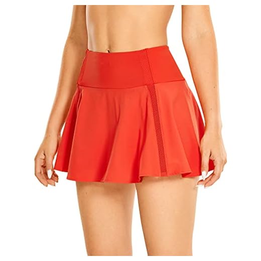 CRZ YOGA Aktiv sport kjolade shorts för kvinnor veckad tennis golfkjol med fickor