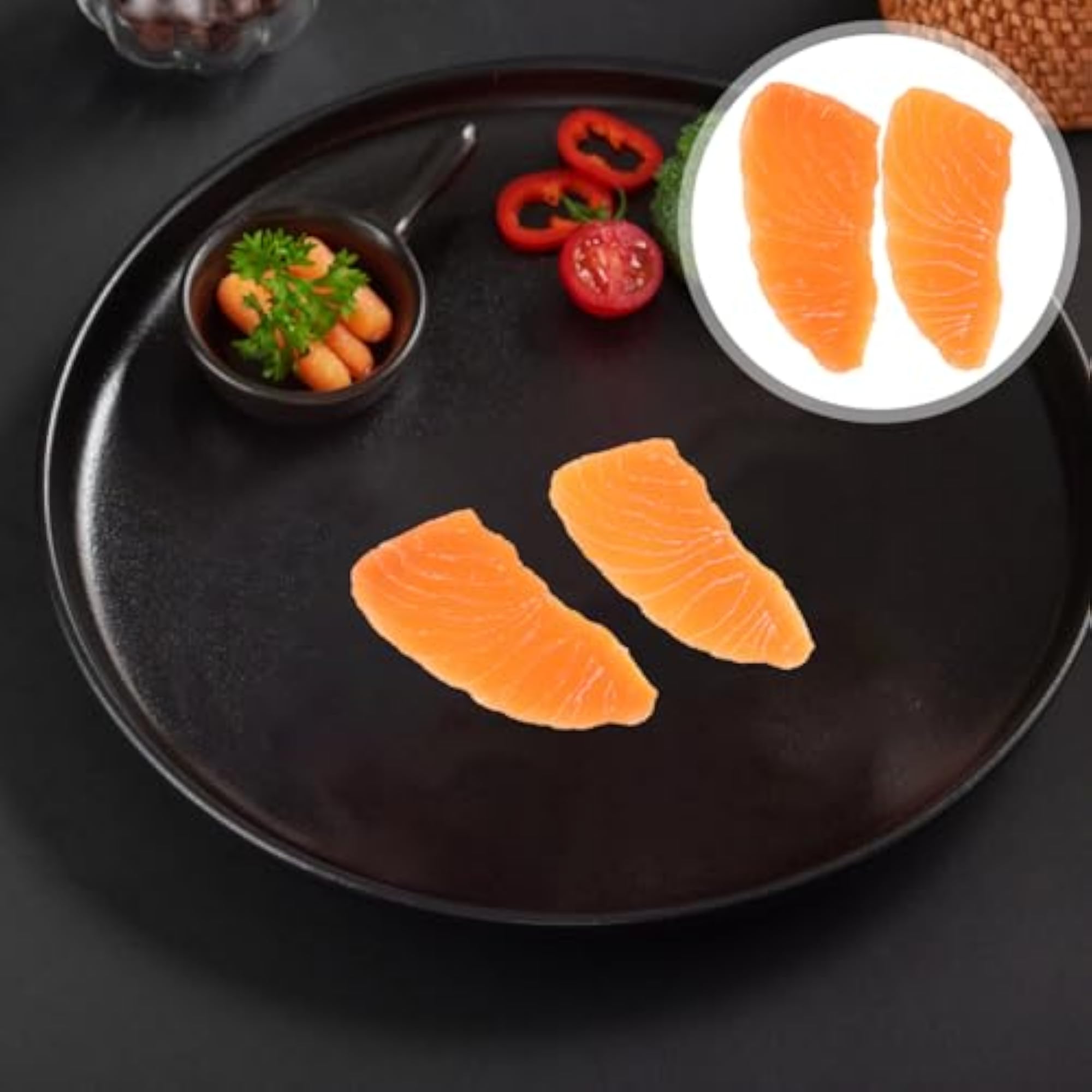 Artificial Salmon Simulation Fake Fish Slices for Kitchen Decor