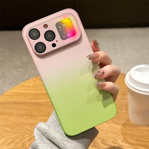 Coque iPhone 14 Plus antichoc rigide dégradé aurora rose et vert