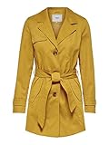  ONLY Damen Mantel Jacke onlFINESSE Long Trenchcoat OTW Übergang (gelb/orange (Mango Mojito), S)