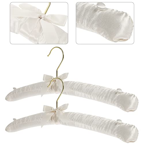 Healifty 6 peças capas brancas de seda para pendurar cabides antiderrapantes esponjadas sem vestidos