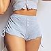 PETCDIM Short Shorts for Women Sexy Y2k Sexy Micro Shorts for Women Low Waist Side Slit Boy Shorts Slim Booty Shorts Lounge Pj Bottom Cute Sleepwear L Grey