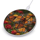 Monarch Butterflies Wireless Charger Portable Fast Charging Pad Lightweight Wireless Charging Station for Phone Slim Charge Mat for Travel Home Office Desk